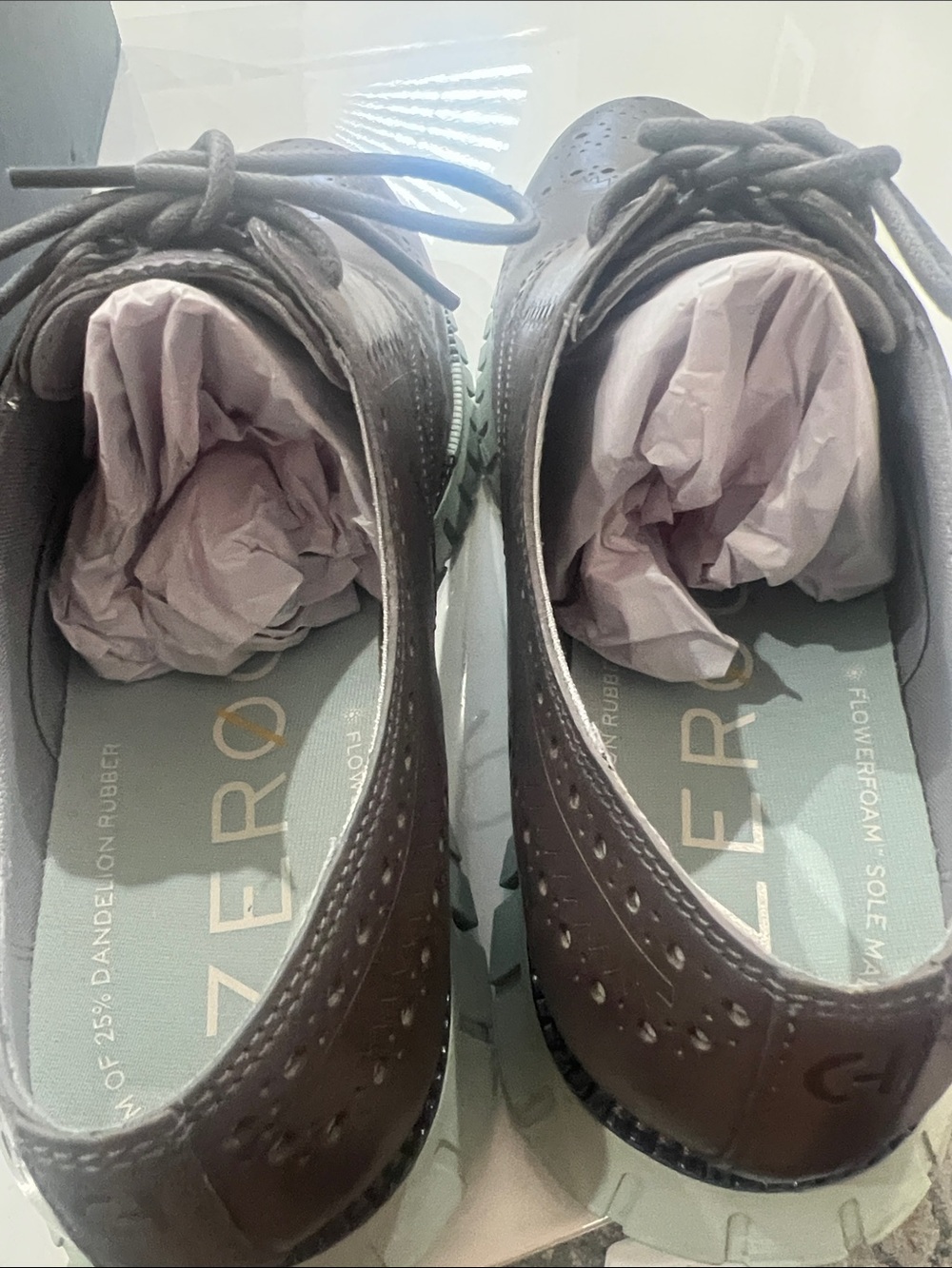 NIB Cole Haan Zero Gram Tornado/Cloud Blue Wingtip Oxfords with Mint-Trim Sole - Picture 3 of 3